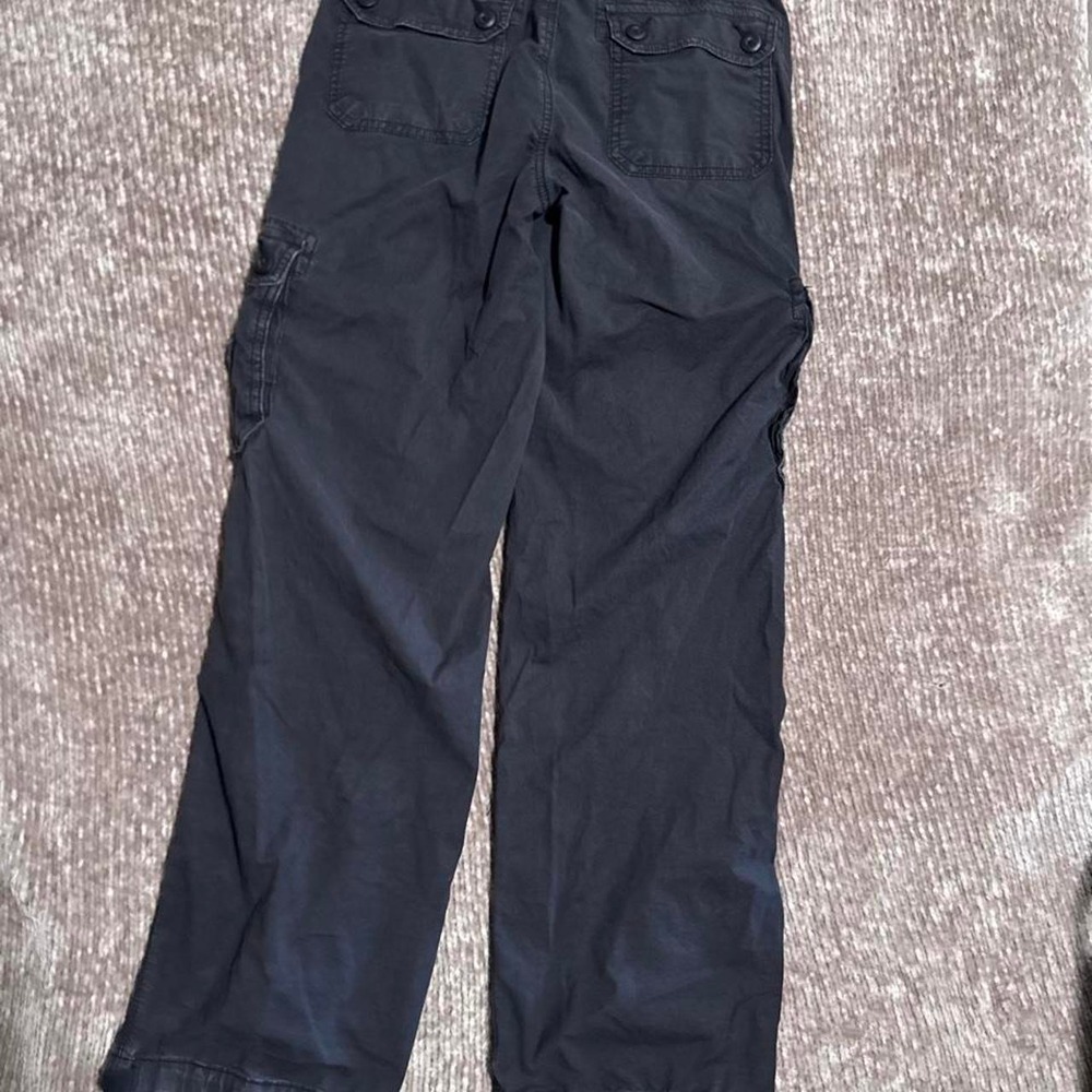 American Eagle Women Black Cargo Pants Relaxed Utility Stretch Size 4 Regular